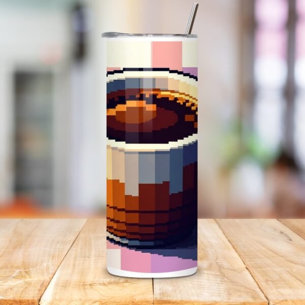Termo Para Café Con Una Taza De Cafe Pixeleado Moderno <span style="color: green; font-weight: bold;">Envío gratis</span> - Imagen 2