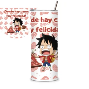 Termo de luffy con carne de One piece