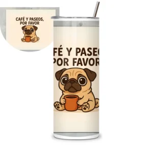 Termo con pug y café