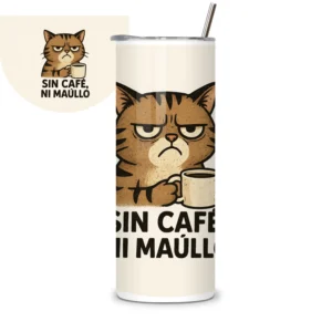 Termo Gato Enojado Sin Café 20 Oz