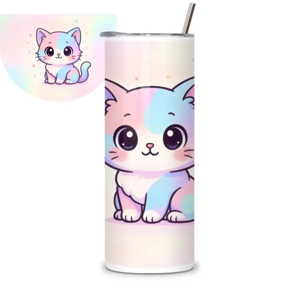 Termo Gato Kawaii 20 Oz